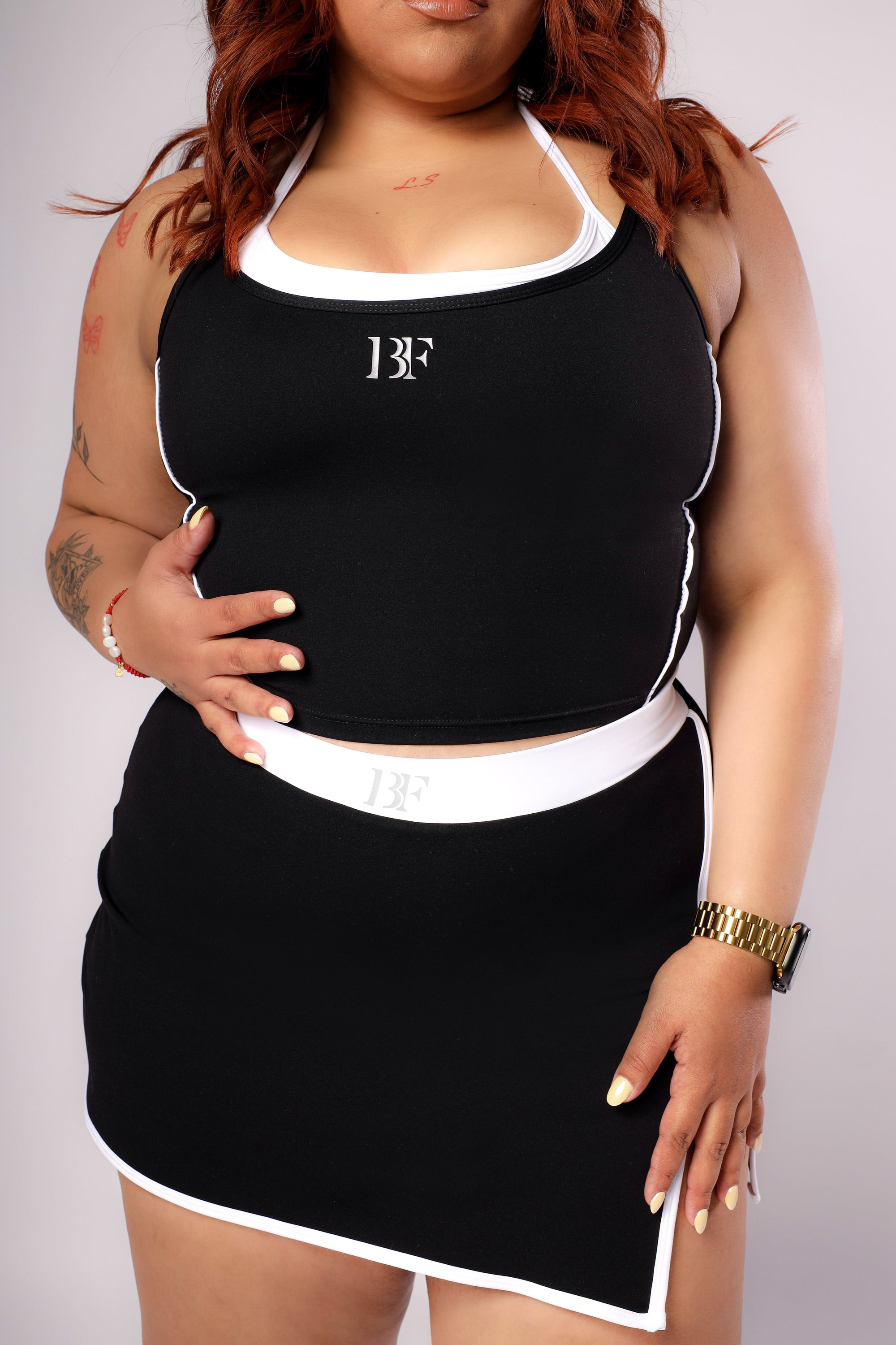 Black & White Skirt Set