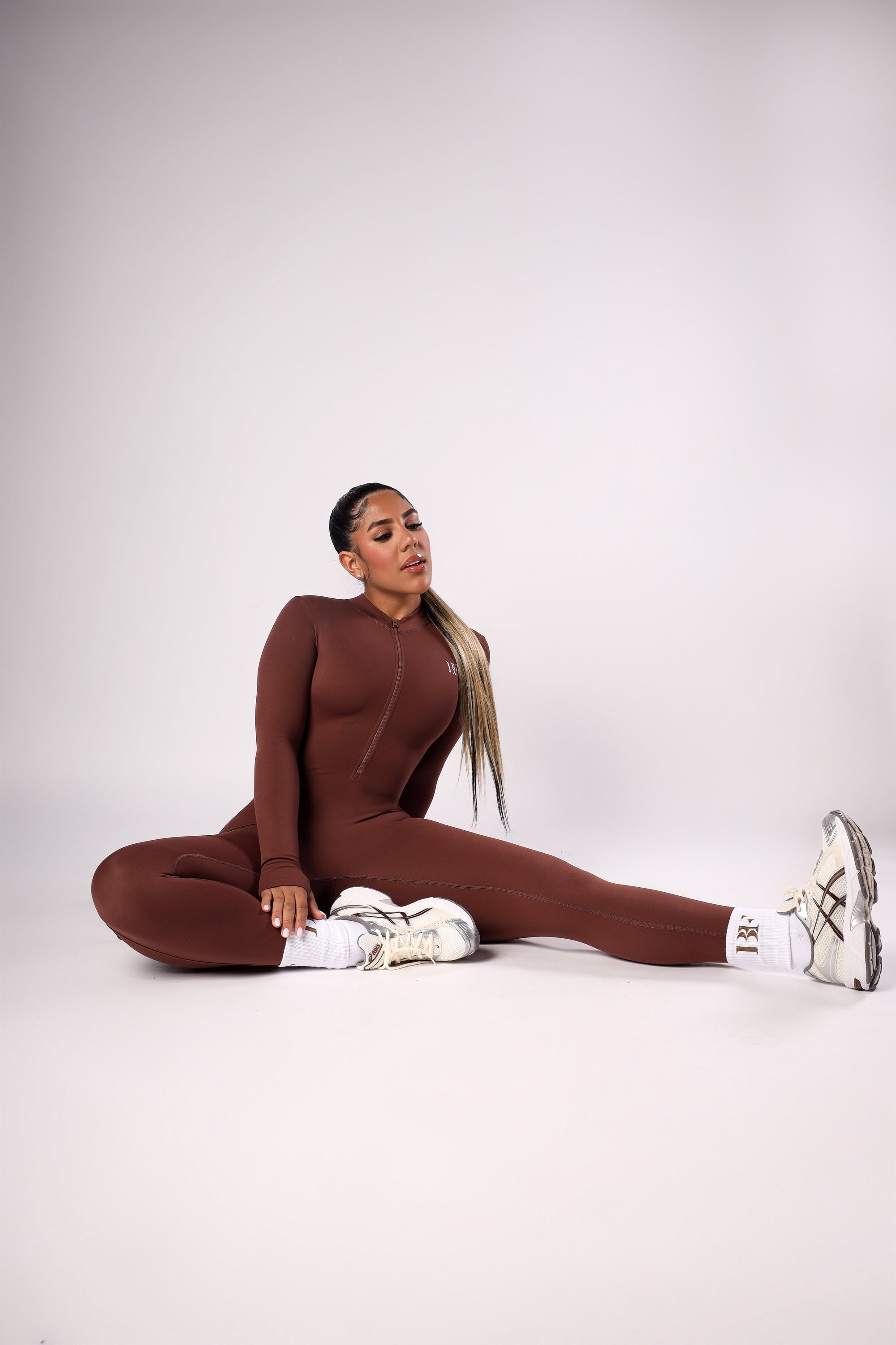 Brown Long Sleeve Jumpsuit